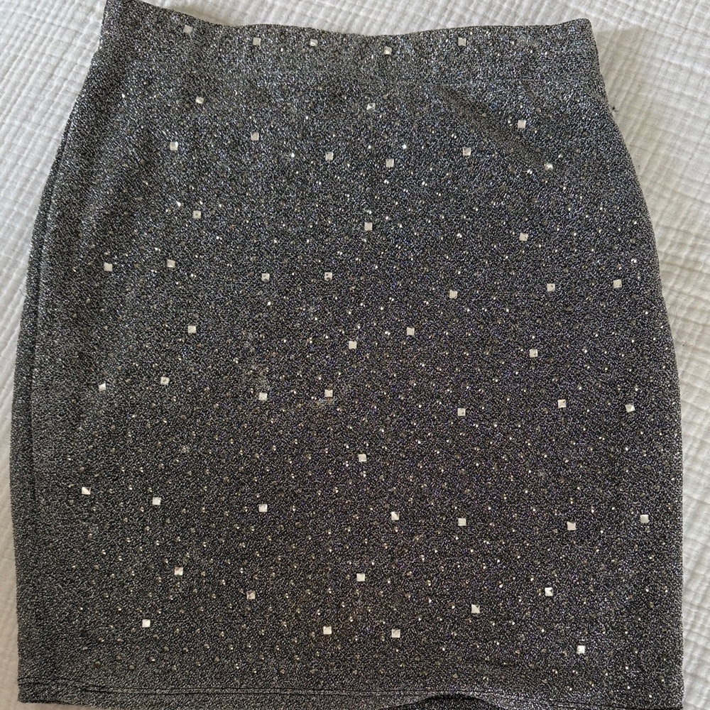 Elegant Black Skirt with Silver Accents
